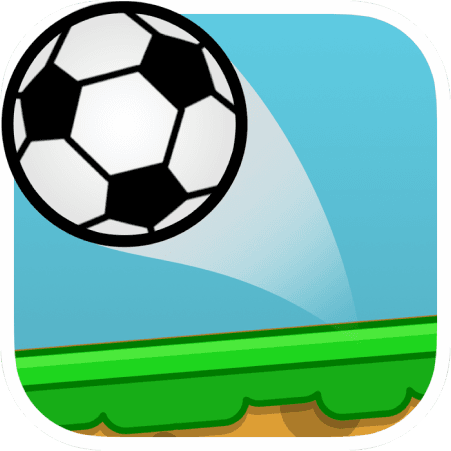 the app icon of an ios game i made called slingball, it's a soccer ball flying through the air